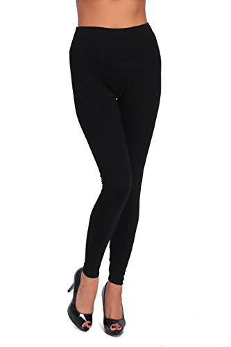 FUTURO FASHION® - Damen Leggings mit hohem Bund - knöchellang - auch in Übergrößen - LWP - Schwarz - 44 von FUTURO FASHION