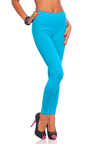 FUTURO FASHION® - Damen Leggings mit hohem Bund - knöchellang - auch in Übergrößen - LWP - Türkis - 40 von FUTURO FASHION