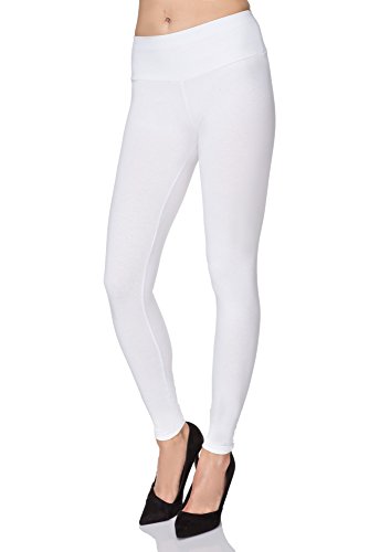 FUTURO FASHION® - Damen Leggings mit hohem Bund - knöchellang - auch in Übergrößen - LWP - Weiß - 46 von FUTURO FASHION