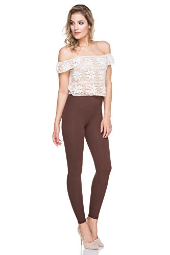 FUTURO FASHION® Premium - Lange Leggings - Blickdicht - Baumwolle - FF1PR - Braun - 46 von FUTURO FASHION