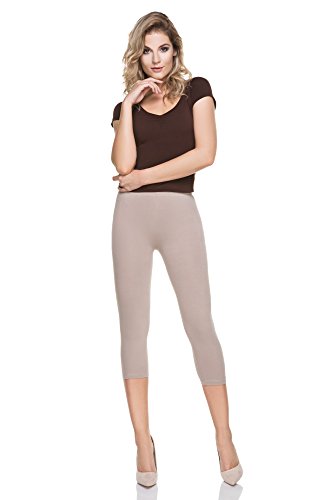 FUTURO FASHION® Premium - Leggings mit 3/4-Länge - blickdichte Baumwolle - hochwertig - F34PR - Beige - 48 von FUTURO FASHION