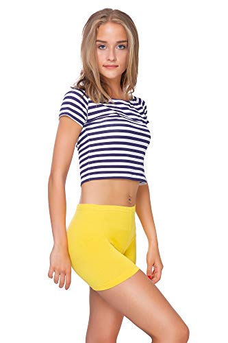 FUTURO FASHION Radlerhose Damen Weiche Baumwoll-Shorts elastische Hotpants Yoga-Höschen atmungsaktive Sommer Kurze Leggings für Damen, Größen 36-50 von FUTURO FASHION