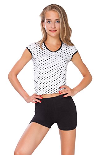 FUTURO FASHION Radlerhose Damen Weiche Baumwoll-Shorts elastische Hotpants Yoga-Höschen atmungsaktive Sommer Kurze Leggings für Damen, Größen 36-50 von FUTURO FASHION
