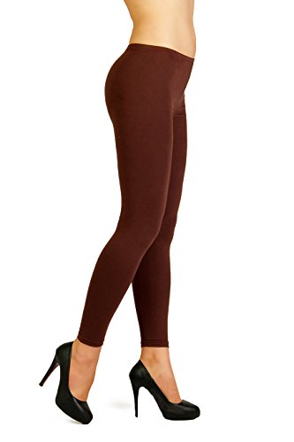 FUTURO FASHION® - warme Winterleggings mit Fleecefutter - dick & lang - Baumwolle - FX2P8 - Braun - 40 von FUTURO FASHION