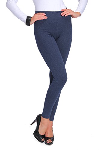 FUTURO FASHION® - warme Winterleggings mit Fleecefutter - dick & lang - Baumwolle - FX2P8 - Denim - 42 von FUTURO FASHION