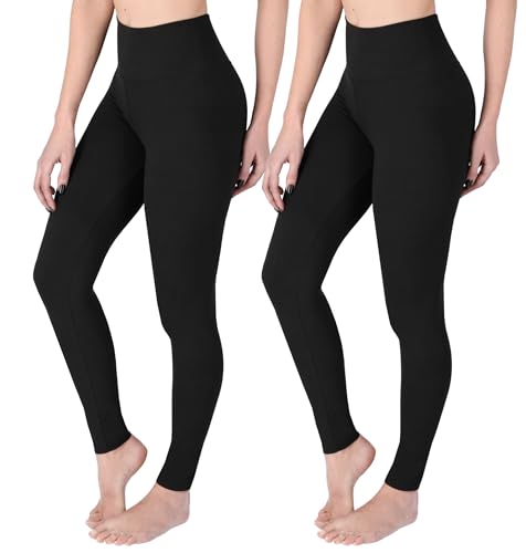 FUTURO FASHION 2er Pack Leggings Damen High Waist Elastische Weiche Blickdicht für jeden Tag Yoga Fahrrad Lässig Leggings für Damen mit Bauchkontrolle, Leggins Größen 36-44 S-XXL von FUTURO FASHION