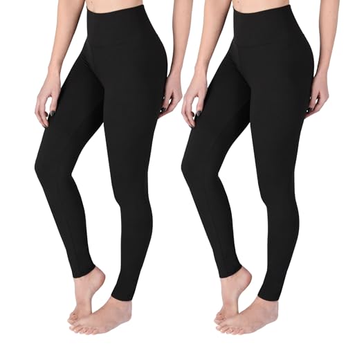 FUTURO FASHION 2er Pack Leggings Damen High Waist Elastische Weiche Blickdicht für jeden Tag Yoga Fahrrad Lässig Leggings für Damen mit Bauchkontrolle, Leggins Größen 36-44 S-XXL von FUTURO FASHION