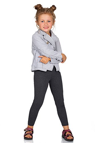 FUTURO FASHION Mädchen Leggings Baumwolle – Kinderleggings 2–13 Jahre (Größe 92–158), Atmungsaktiv, Blickdicht & Bequem, Viele Farben für Schule & Freizeit Graphit 6 Jahre von FUTURO FASHION