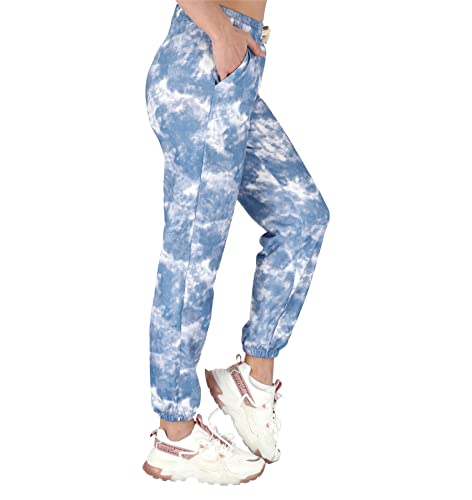 FUTURO FASHION Damen-Jogginghose mit Taschen I Damen-Jogginghose, Verstellbarer elastischer Kordelzug I Gemusterte Bunte leichte Hose für Frauen I Moderne ausgefallene Jogginghose I Größen L/XL von FUTURO FASHION