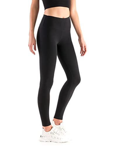 FUTURO FASHION Damen-Leggings aus Baumwolle Hoher Taille Nicht durchsichtig I Baumwoll-Leggings in voller Länge, breite Bauchkontrolle I Solide Sport Casual Damen Leggings Übergrößen S-6XL von FUTURO FASHION