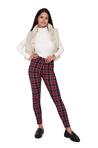 FUTURO FASHION Damen-Leggings mit Pelzfutter in 2 Mustern I Gefütterte Leggings mit Karo- und Tarnmuster I Warme Winterleggings mit hoher Taille für Damen I Thermohose für Damen I Größe M-3XL von FUTURO FASHION