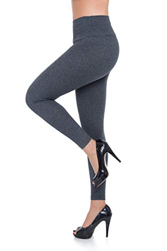 FUTURO FASHION Baumwolle Leggings für Frauen I Leggings für Damen Hohe Taille I Sportleggings Damen Bauchkontrolle I Figurformende Damen Leggings Sport Yoga Lässige Stretchige Baumwollleggings von FUTURO FASHION