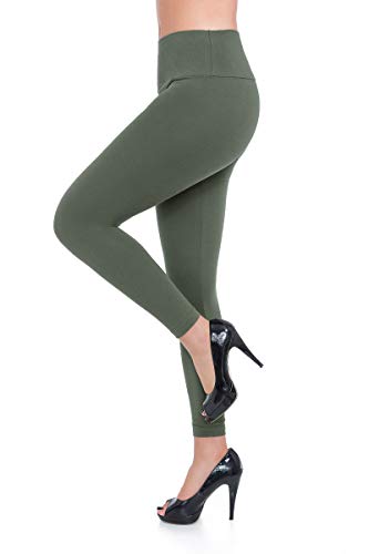 FUTURO FASHION Baumwolle Leggings für Frauen I Leggings für Damen Hohe Taille I Sportleggings Damen Bauchkontrolle I Figurformende Damen Leggings Sport Yoga Lässige Stretchige Baumwollleggings von FUTURO FASHION