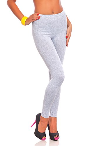 FUTURO FASHION Hohe Taille Damen Leggings Plus Größen LWP, Aschgrau, 38 von FUTURO FASHION
