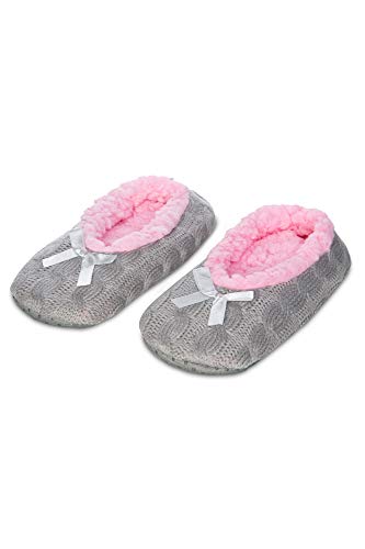 FUTURO FASHION Kinder Flauschige Winter Hausschuhe Pantoffeln Kinderhausschuhe Warm Fell Gefüttert Mädchen Schuhe YW201, Grau - Größe: 24/27 EU von FUTURO FASHION