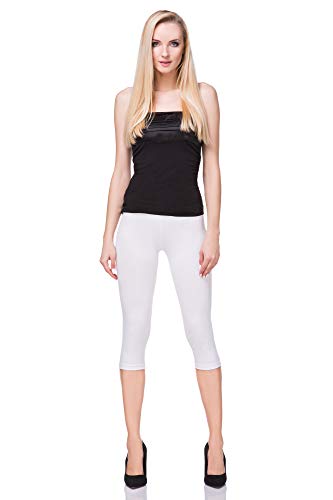 FUTURO FASHION - Leggings mit 3/4-Länge - Baumwolle - extra bequem - Übergrößen - Weiß - 56 (6XL) von FUTURO FASHION