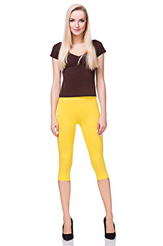 FUTURO FASHION - Leggings mit 3/4-Länge - Baumwolle - extra bequem - Übergrößen - Gelb - 48/50 (XXXL) von FUTURO FASHION