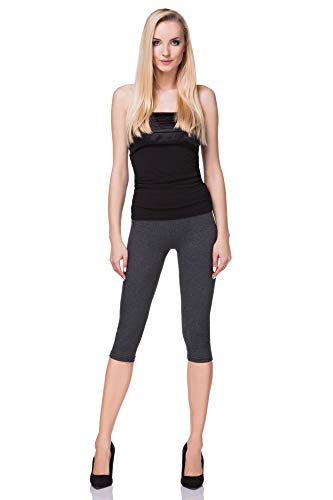 FUTURO FASHION - Leggings mit 3/4-Länge - Baumwolle - extra bequem - Übergrößen - Graphitgrau - 38 (M) von FUTURO FASHION