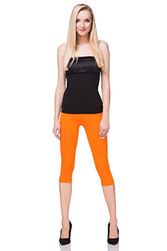 FUTURO FASHION - Leggings mit 3/4-Länge - Baumwolle - extra bequem - Übergrößen - Orange - 36 (S) von FUTURO FASHION