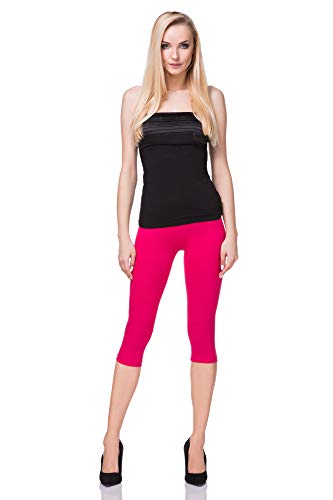 FUTURO FASHION - Leggings mit 3/4-Länge - Baumwolle - extra bequem - Übergrößen - Pink - 40 (L) von FUTURO FASHION