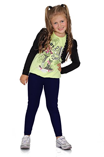 FUTURO FASHION Mädchen Leggings Baumwolle – Kinderleggings 2–13 Jahre (Größe 92–158), Atmungsaktiv, Blickdicht & Bequem, Viele Farben für Schule & Freizeit Navy 4 Jahre von FUTURO FASHION