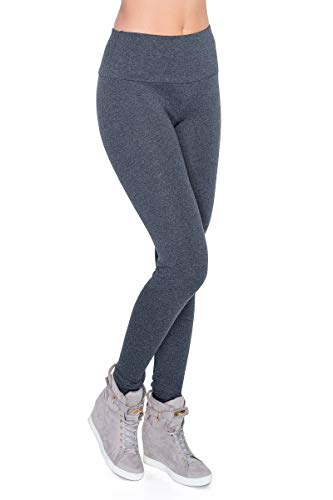 FUTURO FASHION Premium - Damen Winterleggings mit hohem Bund - dick & Blickdicht - Baumwolle - auch in Übergrößen - LWP 28 - Graphitgrau - 50 von FUTURO FASHION