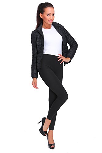 FUTURO FASHION Thermo-Winter-Leggings für Damen, mit Fleece gefüttert, elastische Taille, für den Alltag, Yoga, Fitnessstudio und mehr, Damen-Leggings, Größe 36-50, Schwarz , 54 von FUTURO FASHION