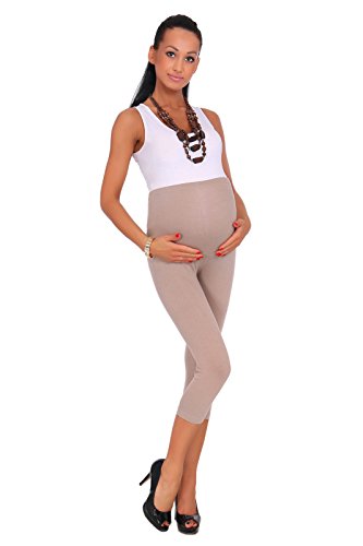 FUTURO FASHION - Umstandsleggings - 3/4-Länge - aus Baumwolle Größen - Beige - 40 von FUTURO FASHION