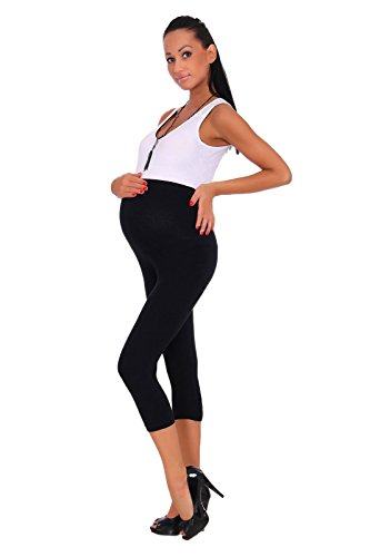 FUTURO FASHION - Umstandsleggings - 3/4-Länge - aus Baumwolle Größen - Schwarz - 40 von FUTURO FASHION