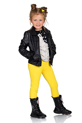 FUTURO FASHION Mädchen Leggings Baumwolle – Kinderleggings 2–13 Jahre (Größe 92–158), Atmungsaktiv, Blickdicht & Bequem, Viele Farben für Schule & Freizeit Gelb 9 Jahre von FUTURO FASHION