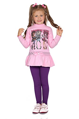 FUTURO FASHION Mädchen Leggings Baumwolle – Kinderleggings 2–13 Jahre (Größe 92–158), Atmungsaktiv, Blickdicht & Bequem, Viele Farben für Schule & Freizeit Violett 7 Jahre von FUTURO FASHION