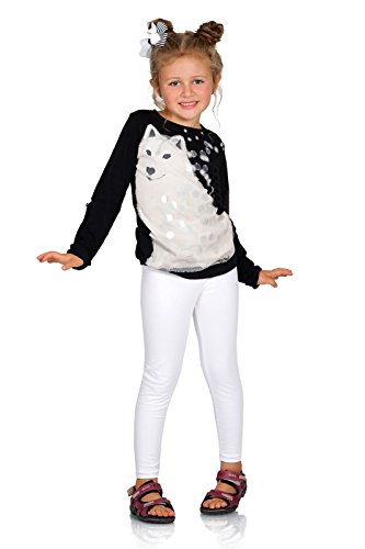 FUTURO FASHION Mädchen Leggings Baumwolle – Kinderleggings 2–13 Jahre (Größe 92–158), Atmungsaktiv, Blickdicht & Bequem, Viele Farben für Schule & Freizeit Weiß 7 Jahre von FUTURO FASHION