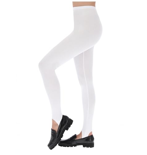 FUTURO FASHION Winter Stil voller Länge sehr warme dicke schwere Baumwolle Steigbügel Leggings (Fleece-Innenseite) LSYX Weiß 48 EU von FUTURO FASHION