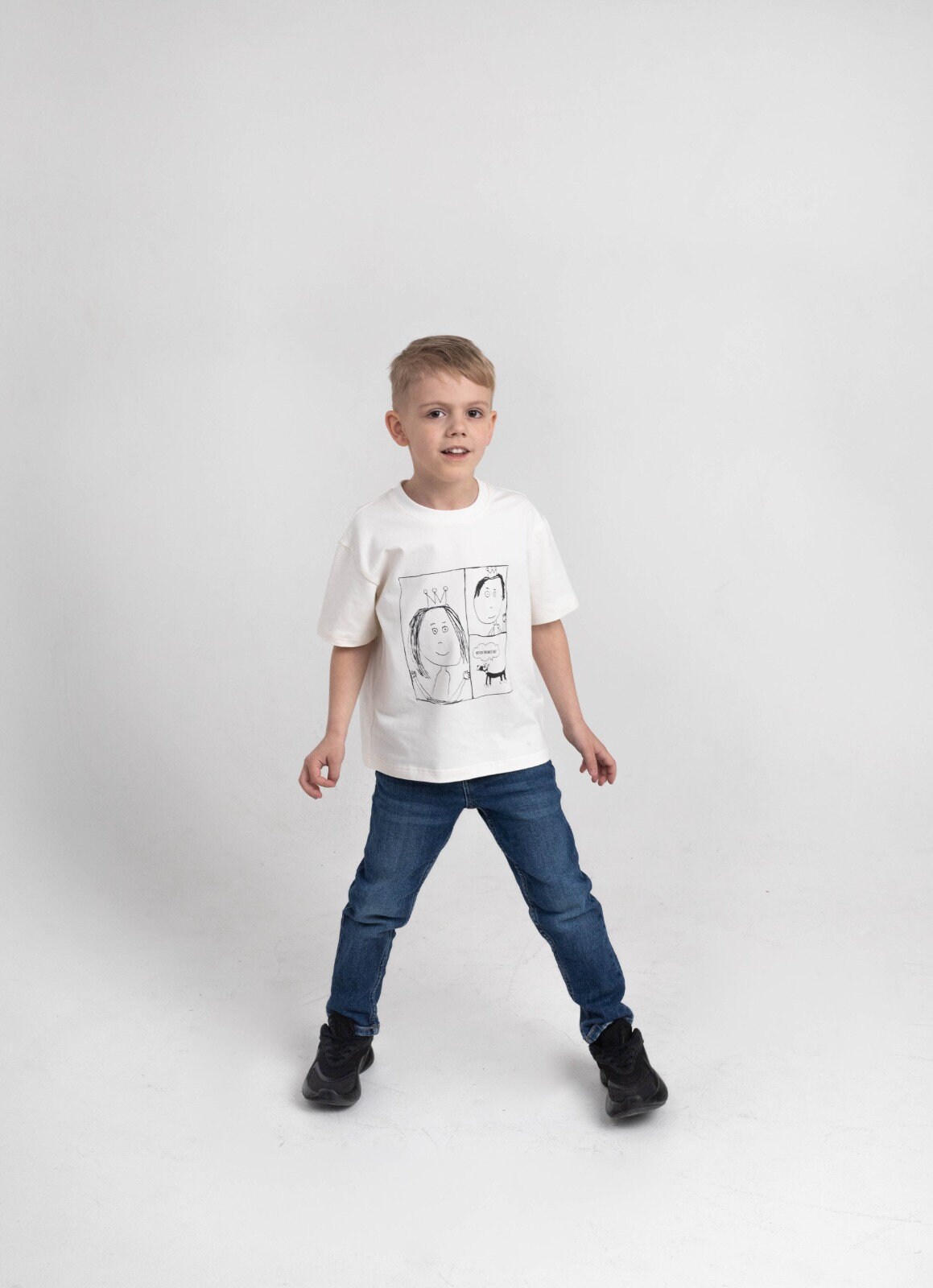 T-Shirt Aus Bio-Baumwolle Mit Siebdruck Milchweiße Farbe T-Shirt Aus Bio-Baumwolle Mit Siebdruck Milchweiße Farbe von FUTkidswear