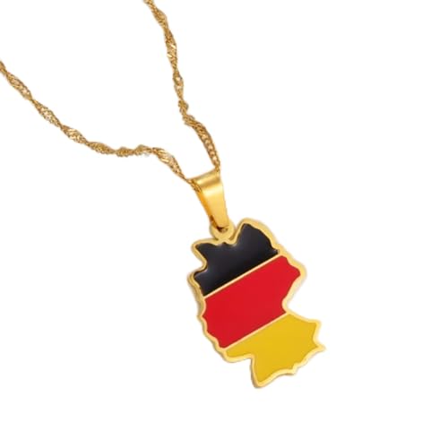 Halskette Anhänger Schmuck Deutschland Karte Flagge Anhänger Halskette für Frauen Mädchen Deutschland Schmuck Deutsch Weihnachten Geburtstag Geschenk von FUWIND