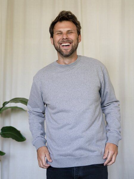 FUXBAU Männer Basic Sweater - graumeliert von FUXBAU