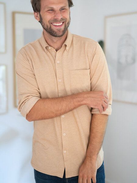 FUXBAU Männer Fishbone Hemd - senfgelb von FUXBAU