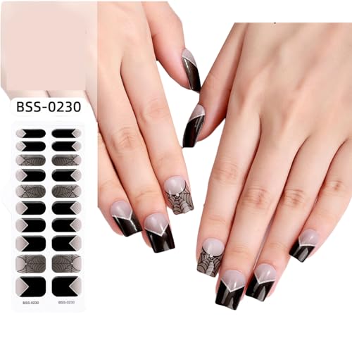 20 Stück Halbgehärtete Gel Nagelstreifen Für Frauen Gel Nagelaufkleber Langlebige Gel Nagelfolien Mit Weichem Glänzendem Gel Finish von FUXIU