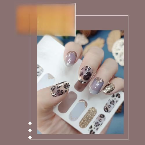 3D Leopard Nagel Aufkleber Aufkleber Kreative Gefälschte Nagel Wraps Tipps Nagel Maniküre Kunst Patches Full Nagellack Aufkleber von FUXIU