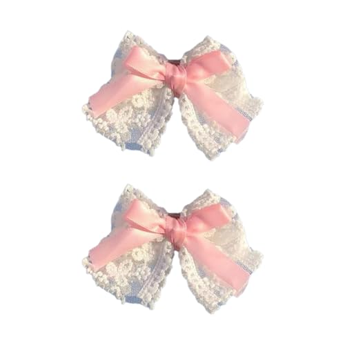 FUXIU 1 Paar süße Haarspange Harajuku Spitzenband Schleife Form Entenschnabel Haarspange für Pferdeschwanz Haarnadeln für Teenager Kinder von FUXIU