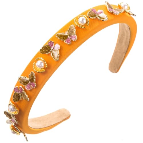 FUXIU Haarreif mit Perlen und Schmetterlingen, ästhetisches Haarband für Damen und Mädchen, französischer Stil, elegante Haarstyling-Dekoration FUXIU Haarreif mit Perlen und Schmetterlingen, ästhetisches Haarband für Damen und Mädchen, französischer Stil, elegante Haarstyling-Dekoration von FUXIU