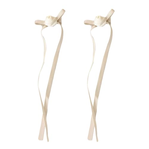 FUXIU Haarspange mit langem Band für heiße Mädchen, Blumenform, Haarspangen, süße Farbe, Pferdeschwanz, Haarspangen für Teenager und Mädchen von FUXIU