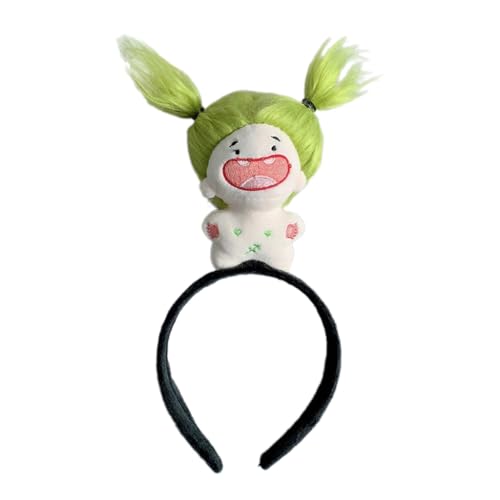 FUXIU Kreative Wurstmundpuppe Haarband Frauen Student Fotografie Haarband Stoffpuppe Form Stirnbänder zum Waschen des Gesichts von FUXIU