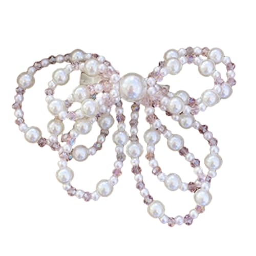 FUXIU Schmetterling Schleifen Haarnadel Perlen Haarspange Elegante Damen Haarnadel Verstellbare Haarnadel für Frauen Mädchen Dickes und Dünnes Haar von FUXIU