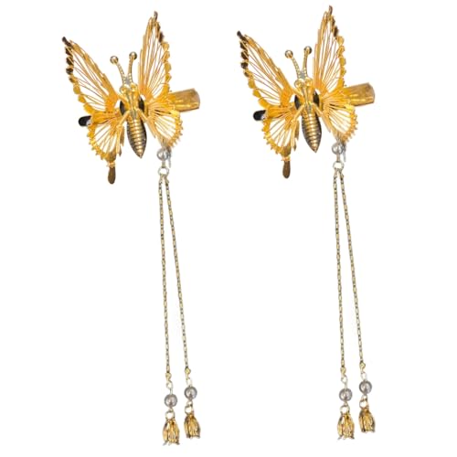 FUXIU Shaking Butterfly-Nymphe Kopfbedeckung mit Perlen ziert Haarspange Foto-Requisiten Frauen Haarschmuck Perlen von FUXIU