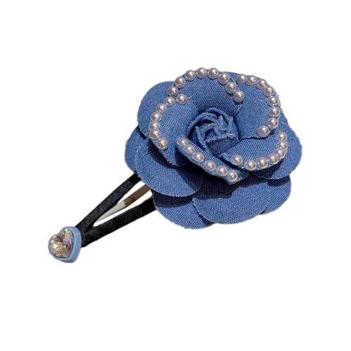 FUXIU Süße Mädchen-Haarspange/Haarseil in Kamelienform, mit weißer Perle, Stero-Haarnadel, elastisches Haarseil für Mädchen, Haarstyling von FUXIU