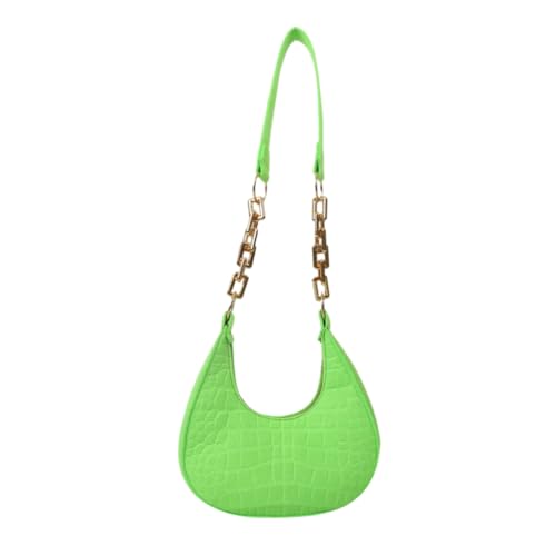 FUXIU Trendige Mondform Umhängetasche mit stilvollem Kettenriemen Unterarmtaschen zeigen Ihre Persönlichkeit und Ihren Geschmack, grün von FUXIU