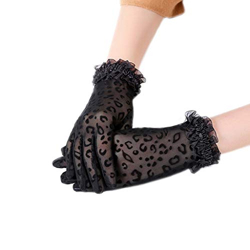 Party Elegante Handschuhe Frauen Hohe Qualität Leopard Print Spitze Handschuhe Absatz von FUXIU