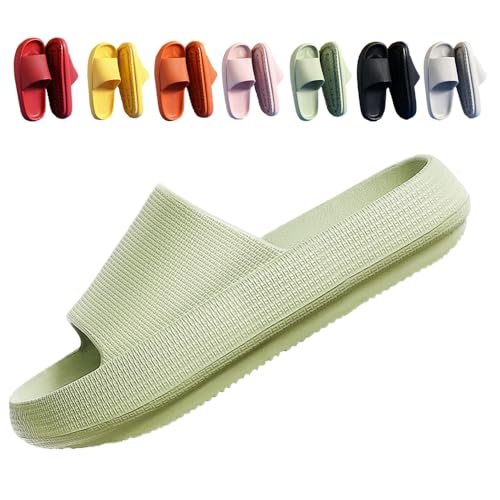 FUXNGZI Orthoslipper, 2024 Neu Badeschuhe Cozislides Original Slippers Wolke Schlappen Super Weich rutschfest Badelatschen Hausschuhe Sommer Pantoletten Badeschlappen Flip Flops (36-37, Grün, H08) von FUXNGZI