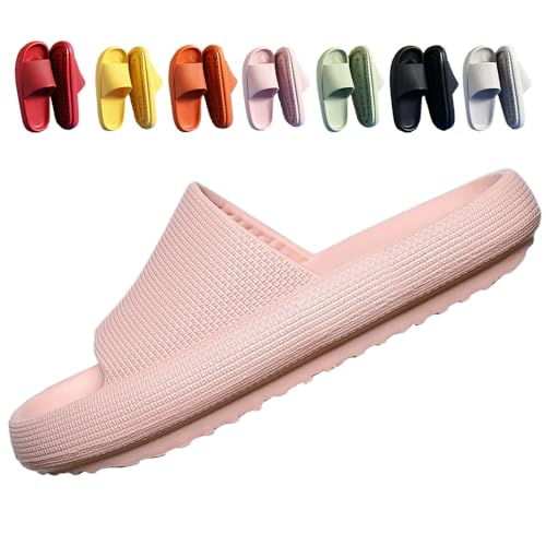 FUXNGZI Orthoslipper, 2024 Neu Badeschuhe Cozislides Original Slippers Wolke Schlappen Super Weich rutschfest Badelatschen Hausschuhe Sommer Pantoletten Badeschlappen Flip Flops (36-37, Rosa, H08) von FUXNGZI